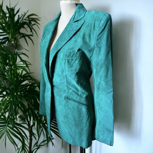 Bagatelle Green Genuine Suede Blazer Size 6 - Picture 5 of 9